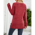 thumbnail image 4 of SHIBEVER Casual Round Neck Pocket Tunics Tops for Women Fall Fashion Workout Long Sleeve Split T-Shirts Blouses Red, 4 of 6