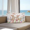 thumbnail image 5 of Outdoor Waterproof Pillow Covers Watercolor Easter Egg Bunny Flower Decorative Throw Pillow Protectors for Patio Sofa Garden Couch,20x12in 2 Pack, 5 of 9