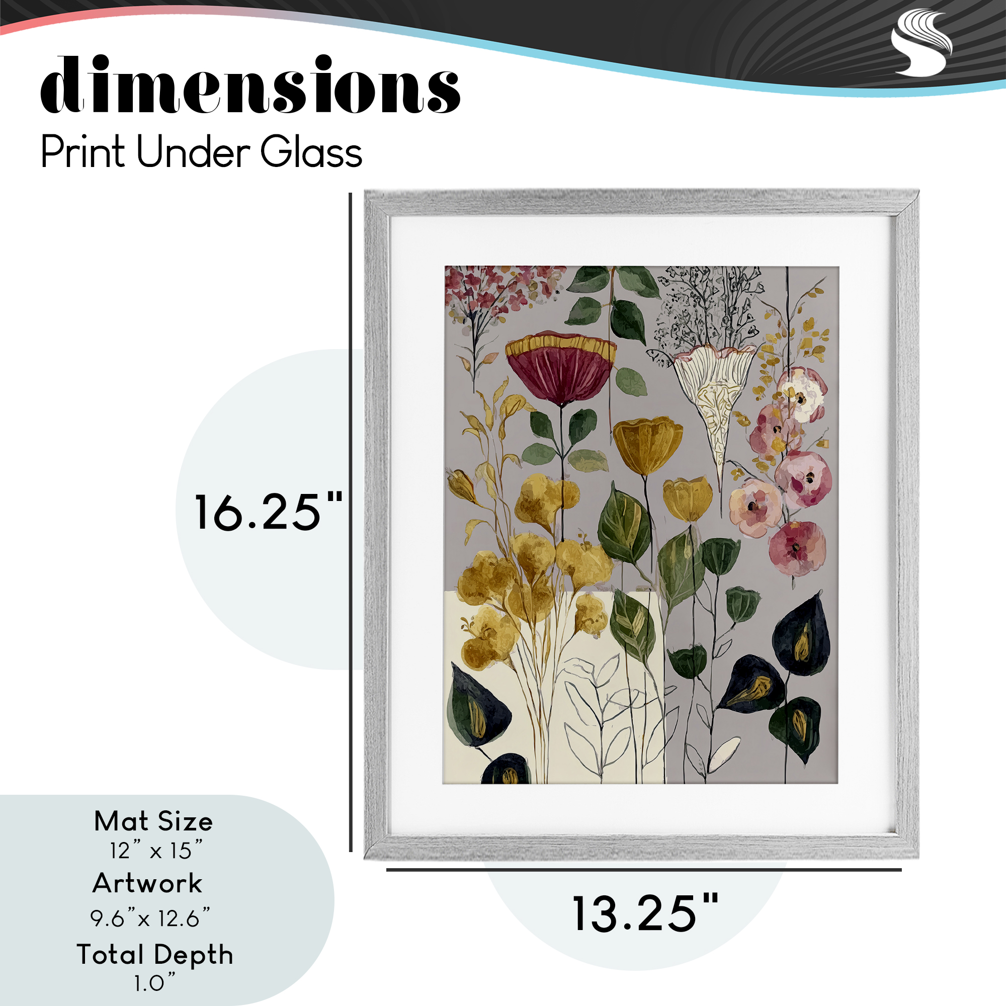 Playful Assumptions Foliage Gray Framed Print Under Glass, design by Annabelle Hall