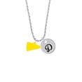 thumbnail image 2 of Delight Jewelry Acrylic 3/4" Yellow Megaphone Silvertone Script Initial Disc - D - Charm Necklace, 20"+3", 2 of 4
