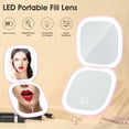 thumbnail image 4 of Makeup Mirror with LED light Dimmable Lighted Makeup Mirror 10X Travel Magnifying Mirror 400mAh Rechargeable Handheld LED Cosmetic Mirror 2-Side Vanity Makeup Mirror Touch Control for Wom, 4 of 6