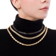 thumbnail image 5 of Cadena Triple Ametrinaa Negra Barbada Egipcia Chapa Oro 18k, 5 of 5