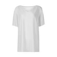 thumbnail image 5 of SNKSDGM Easter Shirt Beach Vacation Clothes for Women Plus Size4X Women's Letter Print Loose Long Sleeve V Neck T Shirt Womens Tops Plus Size Sexy, 5 of 5