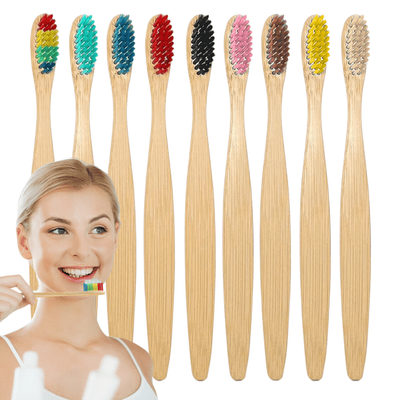 50pz Cepillos Dientes Infantiles Bambú Biodegradable Suave