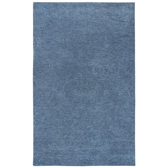 Alora Decor Emerson 9' x 12' Damask Blue/Gray/Rust/Blue Hand-Tufted Area Rug
