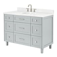 thumbnail image 6 of ARIEL Monroe 48 Inch Single Oval Sink Bathroom Vanity With Carrara White Quartz Countertop 1.5 Inch Edge In Grey, 6 of 7