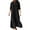 Black, variant on Women's Button Down Dress Casual Cotton Linen Long Sleeve Flowy Plus Size Ruffle Maxi Dresses V Neck Shirt Dress Women's Casual Cotton Linen Maxi Dress