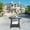 Brown-PE, variant on Outdoor Patio Furniture 1 Round Coffee Table With Clear Tempered Glass,Grey
