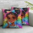 thumbnail image 3 of JEUXUS African American Pillow Covers Black Art Throw Pillow Cover Pillows for Girls Bedroom, 3 of 5