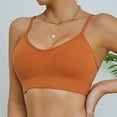 thumbnail image 4 of Comfortable Plus Size Wireless Bra Thin Camisole Adjustable Straps Big Chest Gathering Underwear for Everyday Fashion #Orange,L, 4 of 6