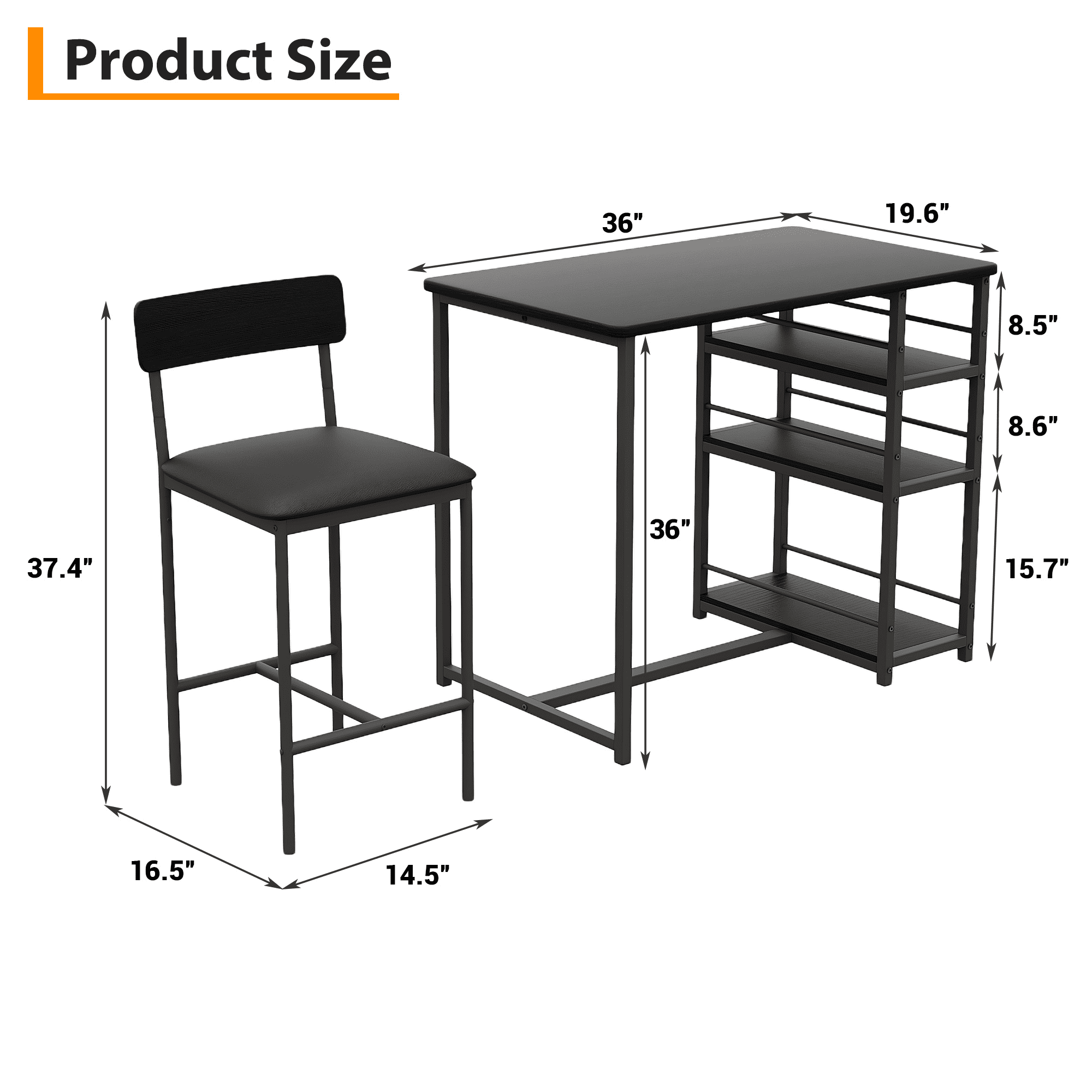 Kitchen Table Set,Dining Table and Chairs for 2,3 Piece Dining Room Table Set with 2 Upholstered Chairs,Bar Dining Table Set for Small Spaces,Apartment,Breakfast,Pub