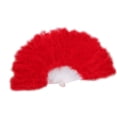 thumbnail image 2 of Redempat Feather Fan Decoration Craft Parties Handheld Ornament Decorative Fans Elegant Dance Performance Accessory Adult Red 1Set, 2 of 5