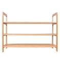 thumbnail image 5 of 3 Tier Free Standing Shoe Rack with Handles - Bamboo - Wood - Closets and Entryway - Organizer - Fits 9 Pairs of Shoes, 5 of 5