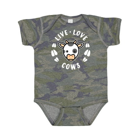 

Inktastic Live Love Cows Gift Baby Boy or Baby Girl Bodysuit