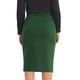 thumbnail image 3 of Falda lápiz de trabajo para mujeres INSPIRE CHIC, elástica, de cintura alta, con fruncido, estilo bodycon, midi, 2XL, verde oscuro, 3 of 6