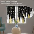 thumbnail image 6 of Christmas Snowflake Tree Kitchen Curtains Winter Window Curtains Over Sink Set of 2, Black Yellow Golden Rod Pocket Short Tier Curtains for Kitchen, Christmas Small Kitchen Decor (26x36 Inch), 6 of 6