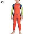 thumbnail image 2 of Eigraketly Traje de neopreno para niños de 2,5 MM, traje de Surf resistente a los arañazos para jóvenes, adolescentes, niños pequeños Deportes acuáticos manga verde naranja XL, 2 of 6