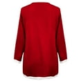 thumbnail image 5 of Color Block Cardigan Sweater Button Front Contrast Trim Casual Spring Fall Red XL, 5 of 6