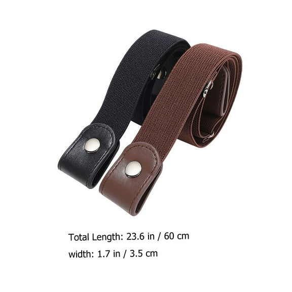 Luxshiny Stretchy Mesh Elastic Belt Assorted Color Alloy PU for Comfort 2Pcs