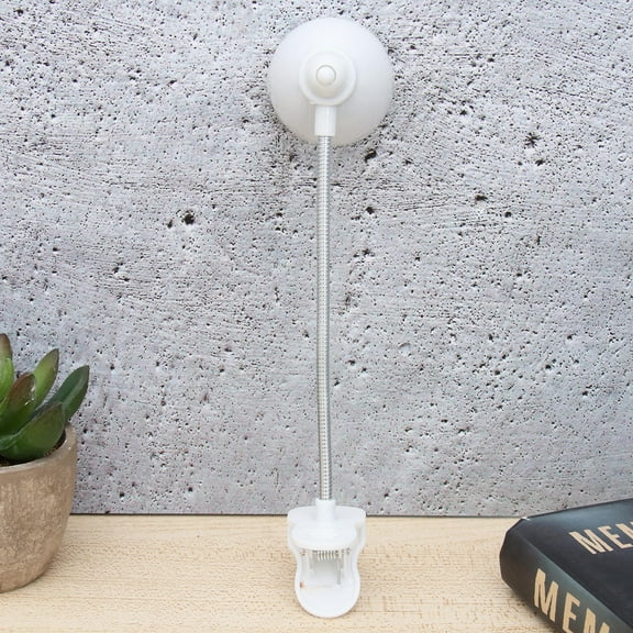 Masteelf White LED Clip Desk Light Eye Caring Portable Reading Lamp for Study and Work Uses 3 Button Batteries