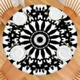 thumbnail image 2 of Black White Tie Dye Mandala Pattern Round Fitted Tablecloth with Elastic Edge,Dining Table Cover Waterproof,Outdoor Round Tablecloth for Camping,Dining,Indoor and Outdoor, 2 of 7
