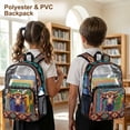 thumbnail image 3 of Xoenoiee Aztec Highland Cattle Print 17" Kids Backpack Lightweight Clear Backpack PVC Schoolbag for Boys, Large Capacity Bookbag Transparent Travel Daypack with Adjustable Straps for Middle School, 3 of 7