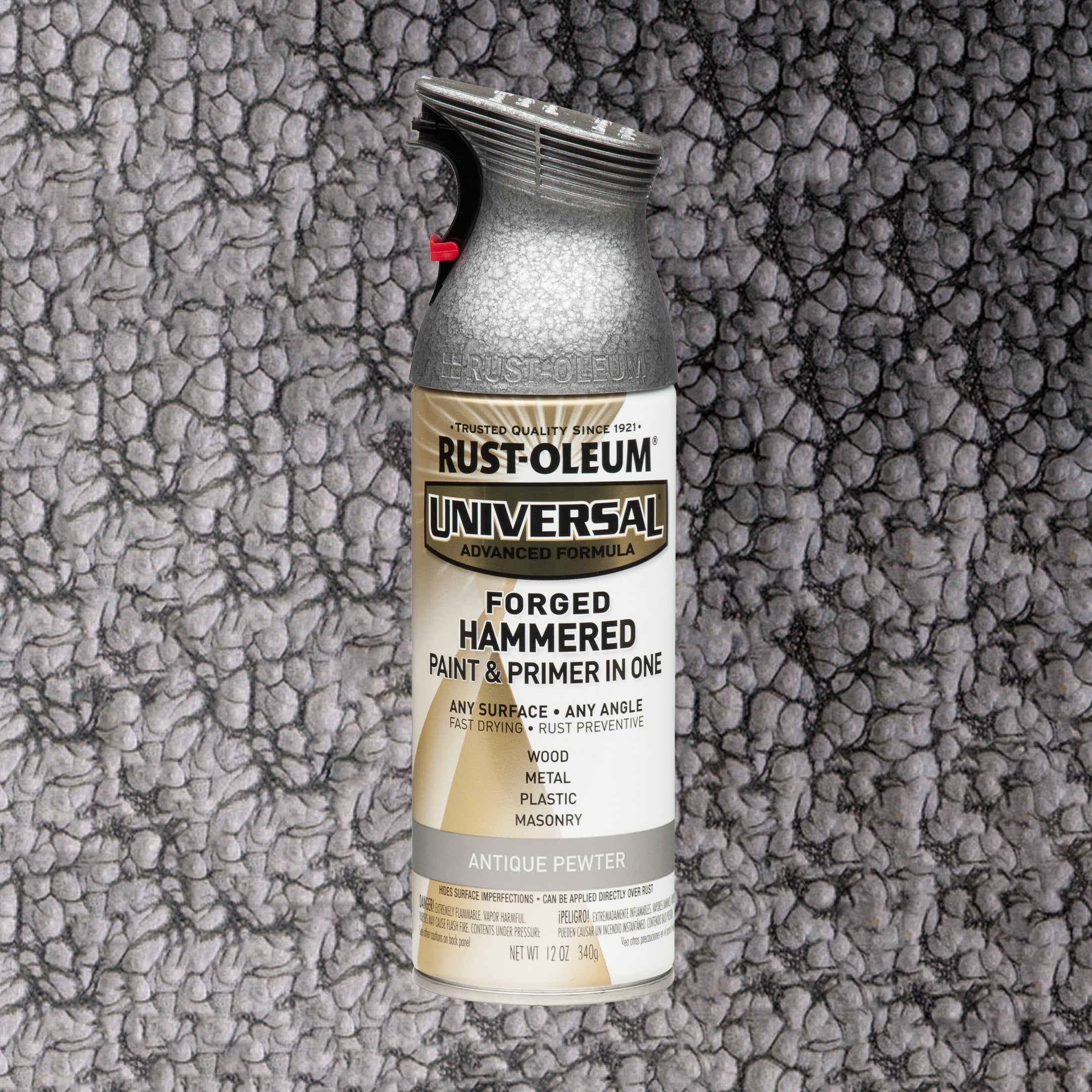 (2 pack) Antique Pewter, Rust-Oleum Universal Hammered Paint & Primer Spray Paint Spray Paint-271481, 12 oz