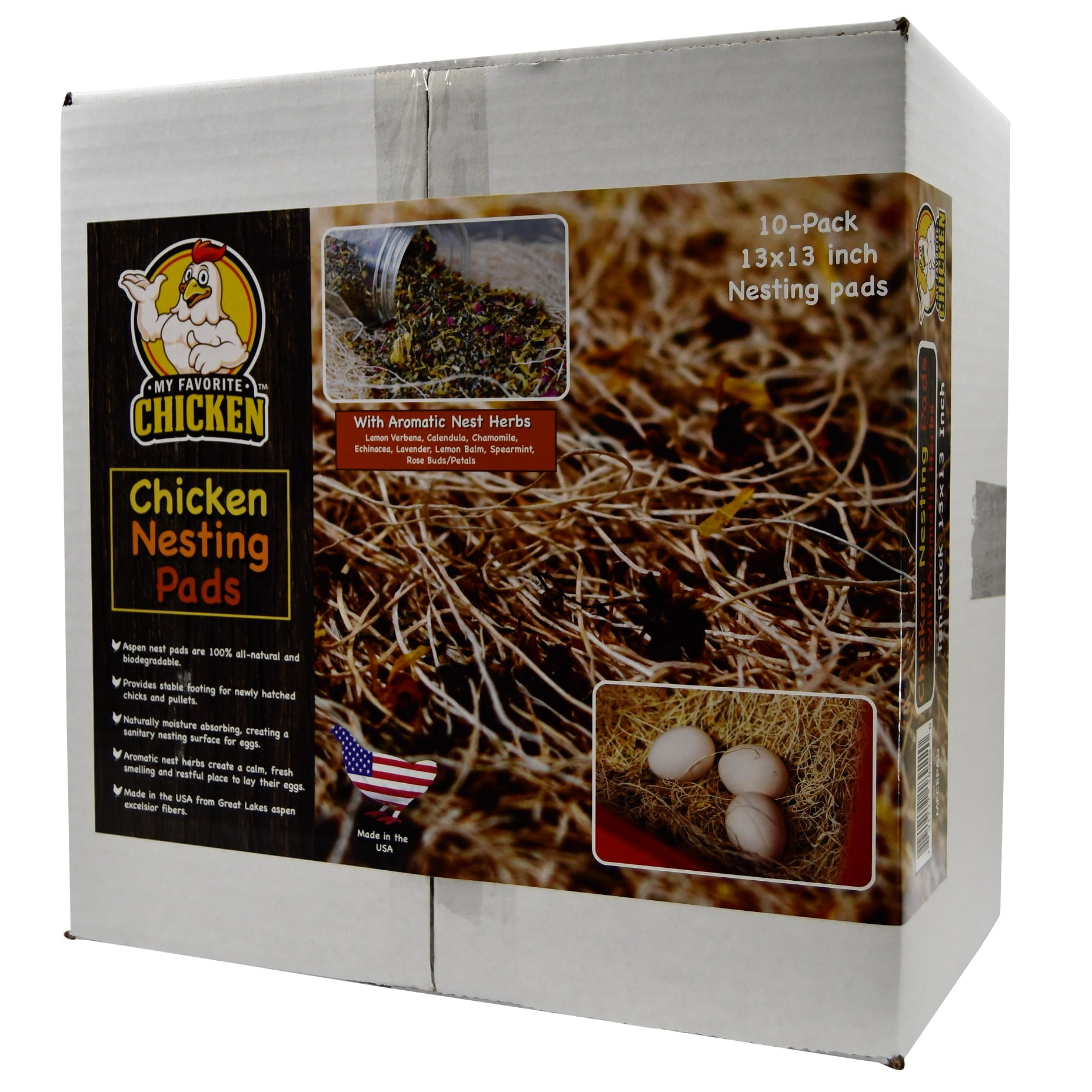 Chicken Nesting Pads with Aromatic Nest Herbs Natural Excelsior Aspen