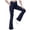 Navy, variant on Girls High Waist Flared Yoga Pants Front Design Athletic Running Bottoms Kids Stretchy Trousers Clothes