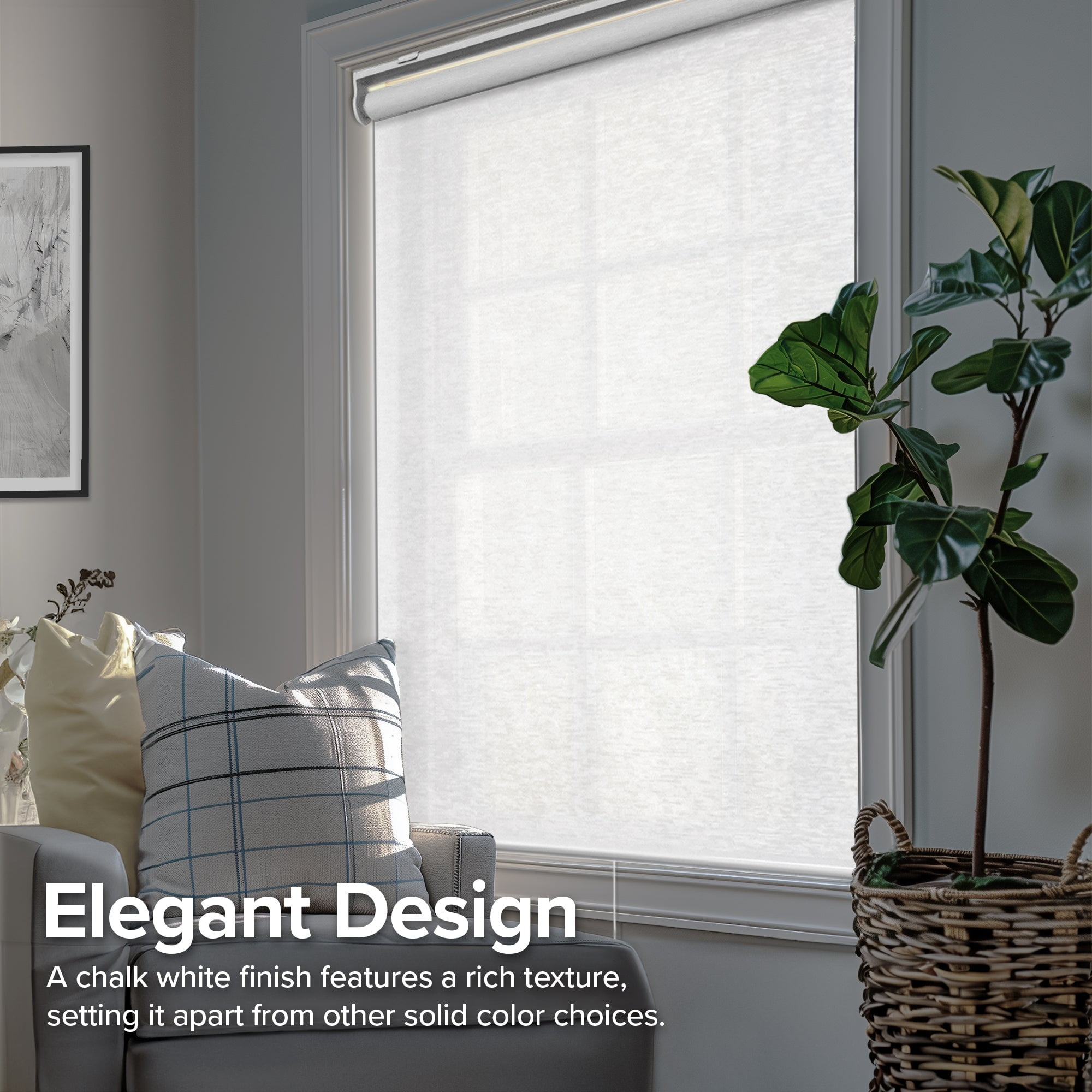 Chicology Roller Shades | Cordless Room Darkening and Light Filtering Window Blinds |48"W X 72"H| Privacy Shades for Bedroom & Living Room | Easy Install | Chalk White