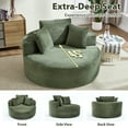 thumbnail image 6 of Aukfa Oversized Round Chaise Longue Chair Indoor, 56-inch Upholstered Corduroy Deep Seat Circle Cloud Sofa Chair, Green, 6 of 8