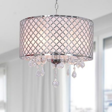 The Lighting Carina Chrome Finish Drum Shade Crystal The Lighting Carina Chrome Finish Drum Shade Crystal Chandelier