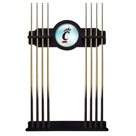 University of Cincinnati Solid Wood Cue Rack with a English Tudor Finish