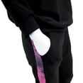 thumbnail image 3 of Tie Dye Color block Pullover Sweatshirt Leggings Matching Set Activewear Loungewear Bubble Texured Fuchsia S/M, 3 of 6