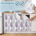 thumbnail image 5 of Purple Gray Leaves Small Sink Skirt 10"Wx11"L,Dustproof Under Sink Curtain with Self Adhesive Tape,Summer Tropical Plant Aesthetics Cabinet Curtain Cover for Bathroom Vanity,Kitchen Storage Shelf,RV, 5 of 9