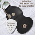 thumbnail image 4 of 1 Pc Stainless Steel Picks Plectrums I Pick You for the Rest of My Life Plectrum with Leather Holder Guitar Picks for Friend Lover Metal Grip Pick for Electric-Acoustic Bass, 4 of 6