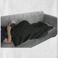 thumbnail image 5 of Charcoal Soft Flannel Fleece Throw Blanket, Monochromatic Pattern of Repetitive Geometric Stars, Cozy Plush for Indoor and Outdoor Use, 60" x 80", Grey Charcoal Grey, by Ambesonne, 5 of 5
