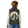 thumbnail image 5 of Xoenoiee Raven Moon Print Kids Warm Winter Vest, Sleeveless Polar Fleece Jacket with Zipper, Stand Collar Outerwear with Pockets for Toddler Boys, Size 2T, 5 of 7