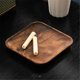 thumbnail image 5 of Platos de madera de nogal, plato cuadrado de madera para aperitivos, pasteles, postres, frutas, platos pequeños para servir sushi, juego de platos, 5 of 5