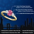 thumbnail image 2 of Gem Stone King 18K Yellow Gold Plated Silver Pink Zirconia and White Zirconia Engagement Ring for Women | 1.41 Cttw | Oval 7X5MM | Gemstone Birthstone | Size 9, 2 of 6