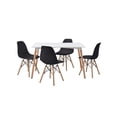 thumbnail image 1 of Comedor Alterego Rectangular Blanco con 4 Sillas Negras, 1 of 4