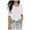 White, variant on Xmyrz Basic Tees For Women Elbow Sleeve Solid Color Crewneck Trendy T Shirt Going Out Slim Fit Top
