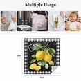 thumbnail image 5 of Yellow Lemon Cloth Napkins, Summer Botanical Black White Checkered Washable and Reusable Dinner Napkins Set of 6, Table Napkin for Kitchen Party Birthday Wedding Hotel Housewarming 20"x20", 5 of 9