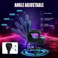 thumbnail image 4 of Homhum Ergonomic Gaming Chair, PU Leather Office Chair w/ Footrest and Massage Lumbar Support, Blue, 4 of 7