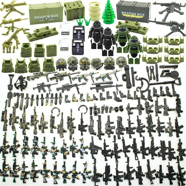 Paquete de armas militares, kits de accesorios y juguetes Gonsausola 200+