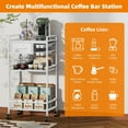 thumbnail image 6 of 4-Tier Coffee Bar Cart with Storage, 33" H Coffee Station Cabinet with Pod Drawers for Nespresso Vertuo, Mini Toaster Oven Stand Table for Home, Kitchen, Living Room (White + Grey), 6 of 7