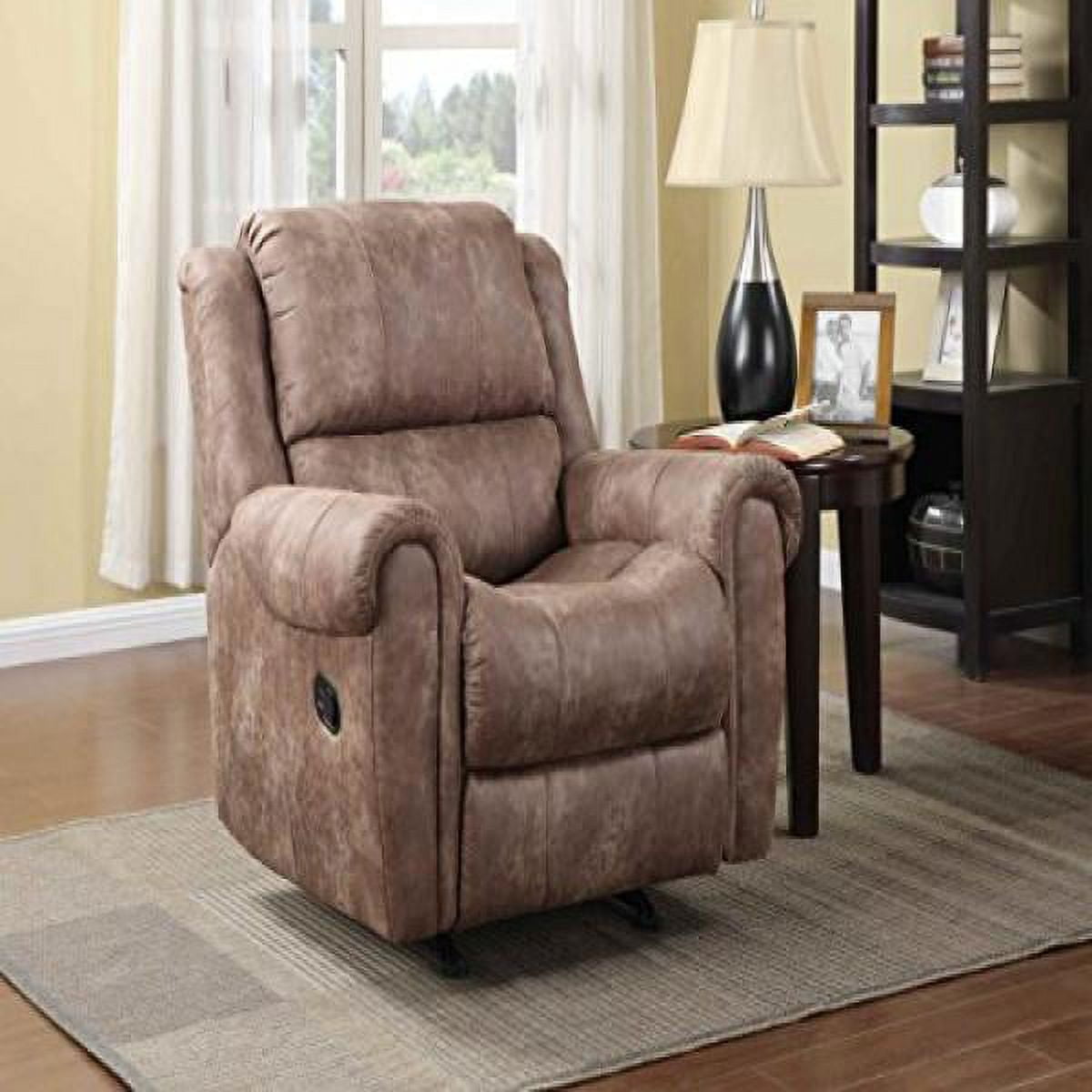 Archer Fabric Rocker Recliner, Brown
