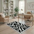 thumbnail image 2 of ODIKA Zebra Diagonal Print Striped Abstract Border Bold Inspired Motif Stain Resistant Low Profile for Dorm Room, Small Living Apartment, 2 of 7