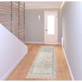thumbnail image 3 of 2' X 8' Beige And Grey Oriental Hand Loomed Stain Resistant Runner Rug With Fringe, 3 of 5