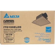 Delta Electronics BreezIntegrity 100 CFM Bath Fan Edge Lit Dimmable LED Light